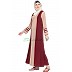 Dual color abaya- Beige with wine strip Dual color abaya- Beige with wine strip